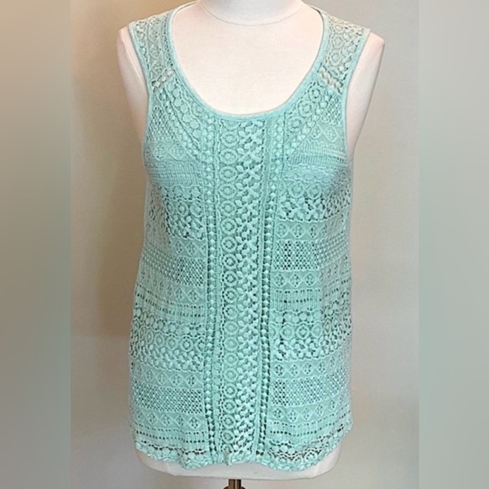 Alya Mint Green Crochet S Cottagecore Boho Chic Whimsical Coastal Soft Girl Top